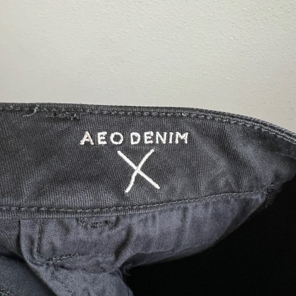 American Eagle Jegging Women's 2 Reg Black Skinny Low Rise AEO Denim X Stretch - Picture 7 of 7